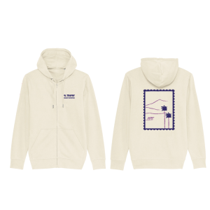 Sweat zippé à capuche beige